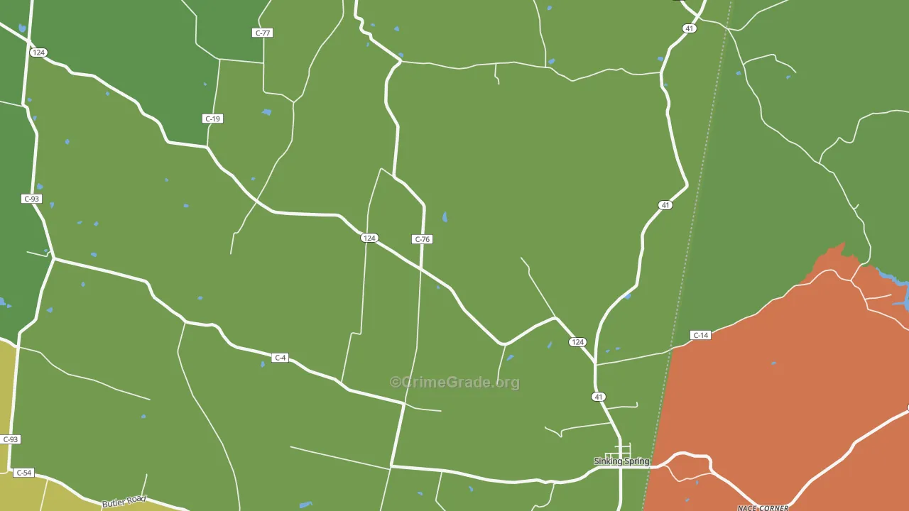Lincolnville, OH Map of Theft Rates