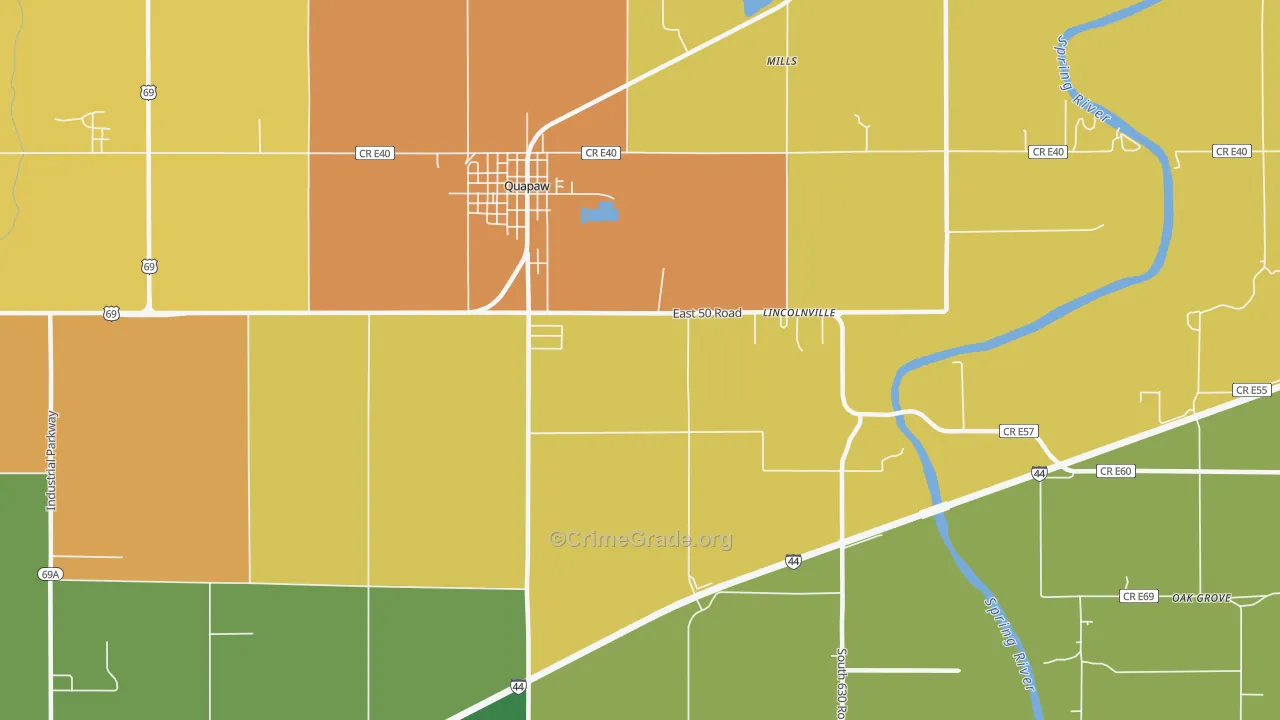 Lincolnville, OK Map of Theft Rates