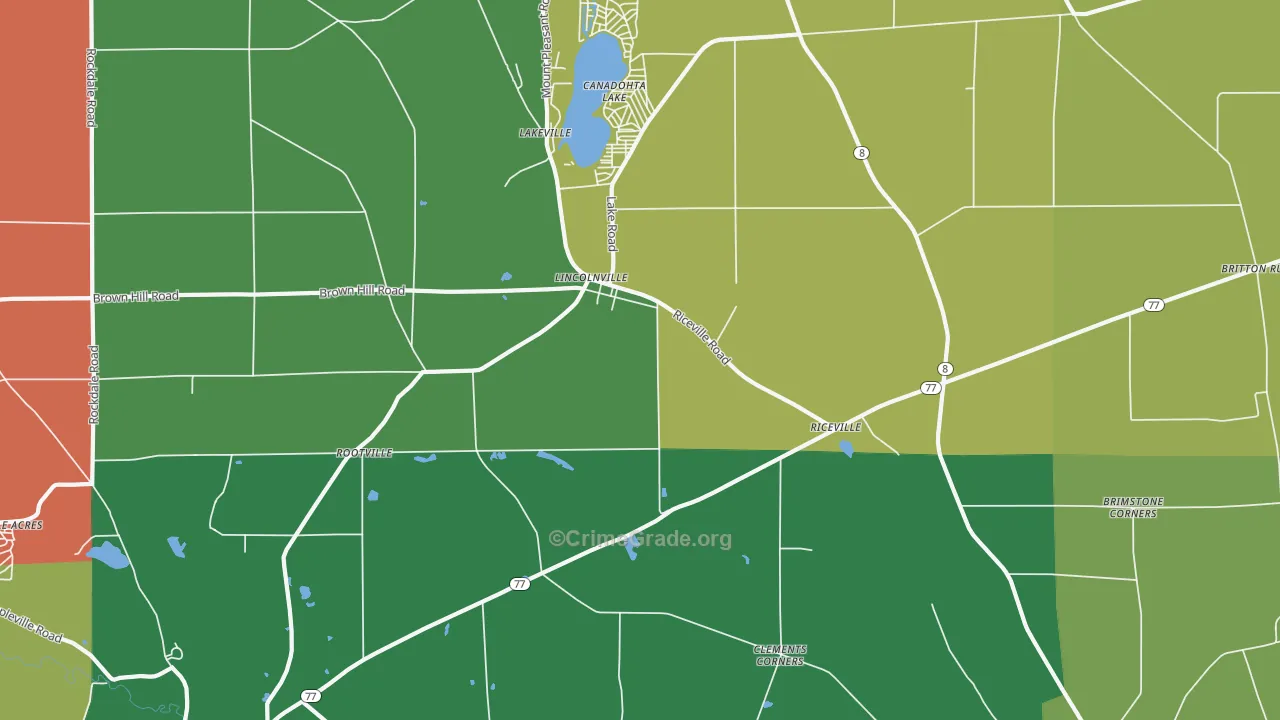 Lincolnville, PA Map of Theft Rates