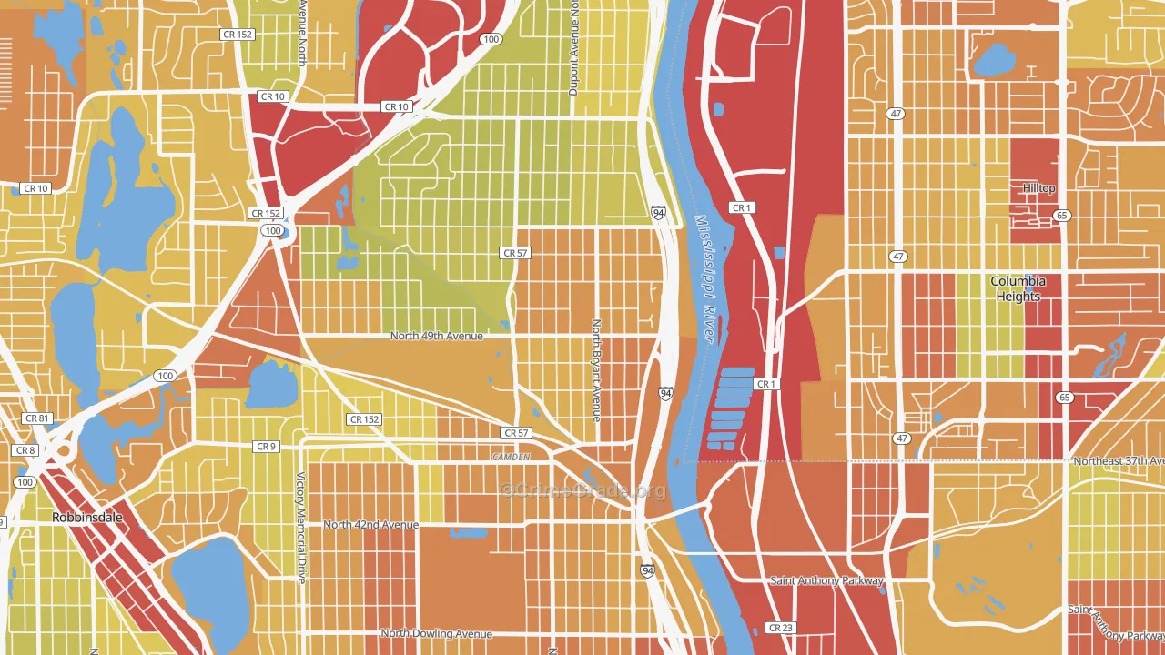 Lind-Bohanon, Minneapolis, MN Map of Theft Rates