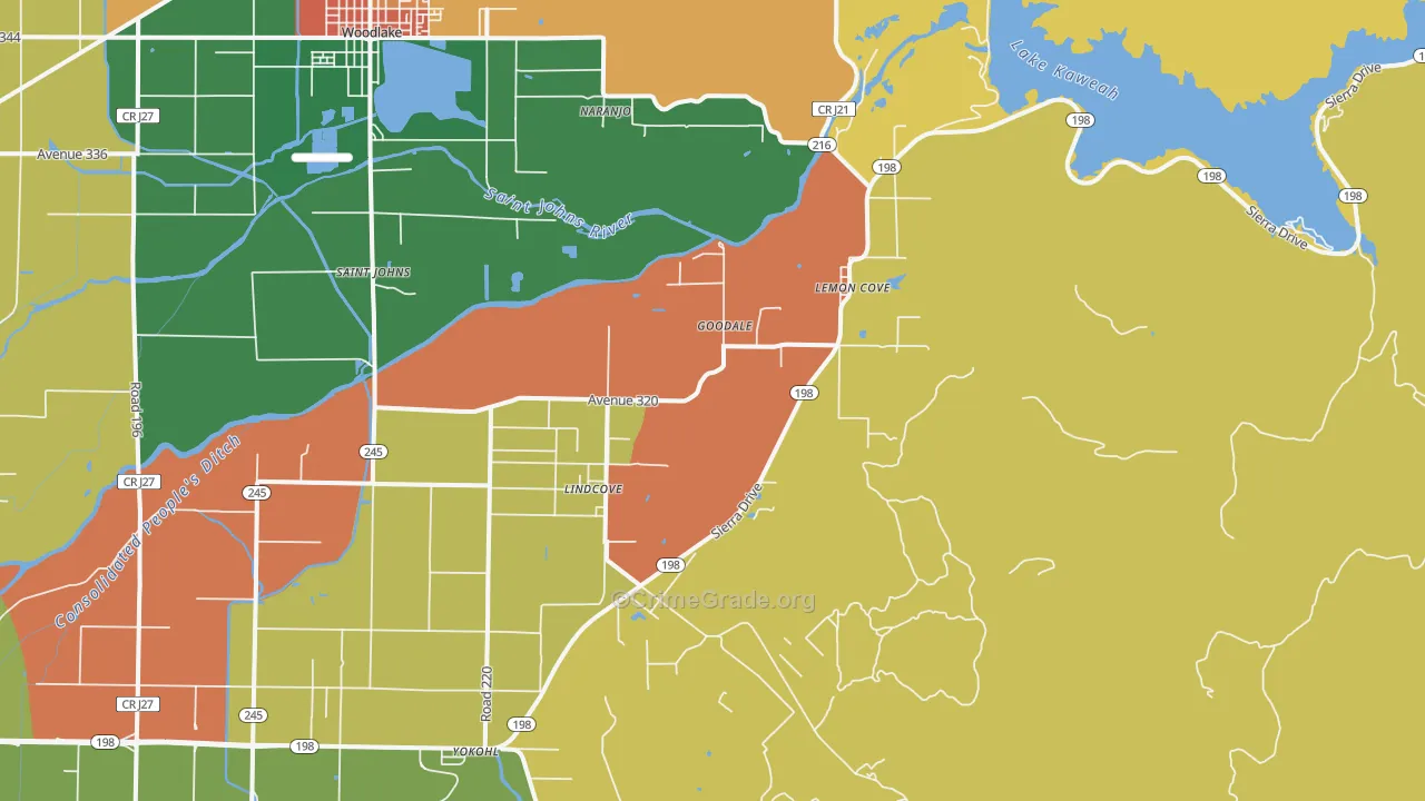 Lind Cove, CA Map of Theft Rates