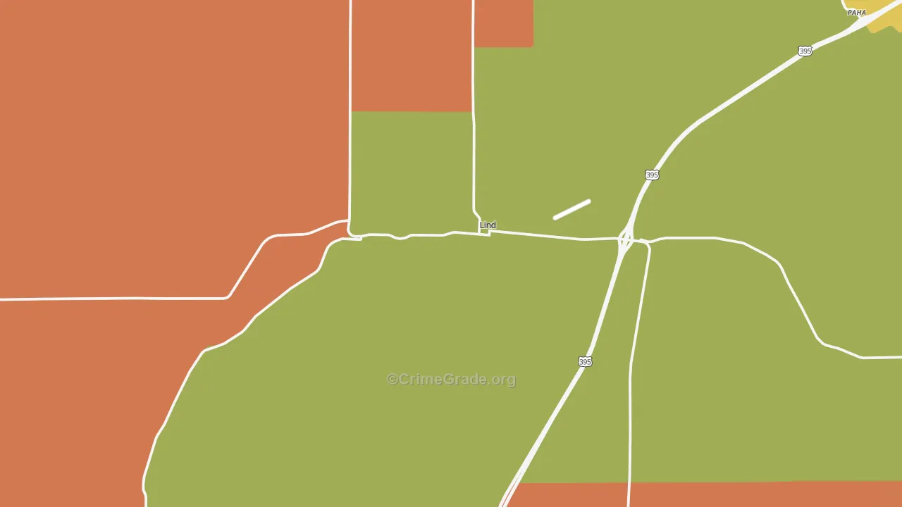 Lind, WA Map of Theft Rates