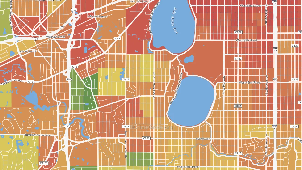 Linden Hills, Minneapolis, MN Map of Theft Rates