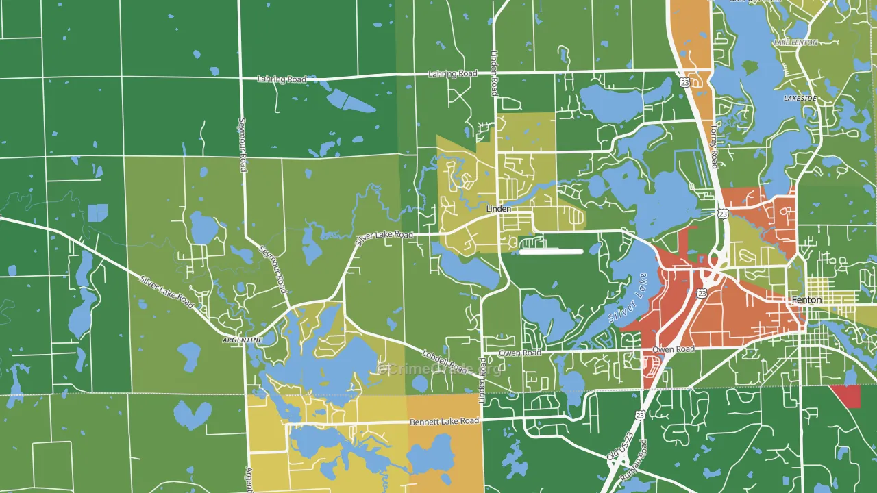 Linden, MI Map of Theft Rates