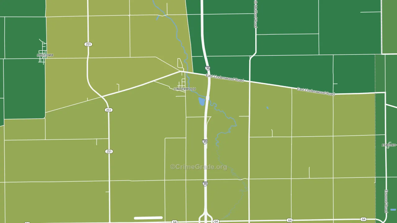 Lindenwood, IL Map of Theft Rates