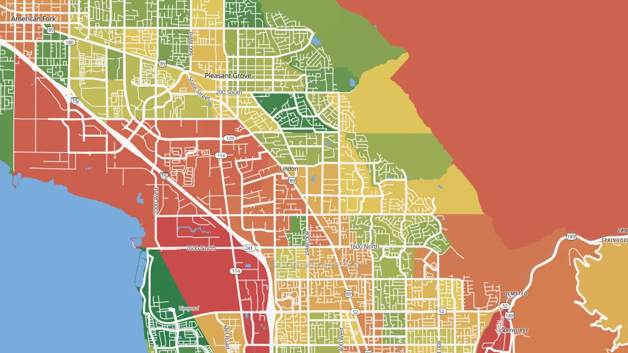 Lindon, UT Map of Theft Rates