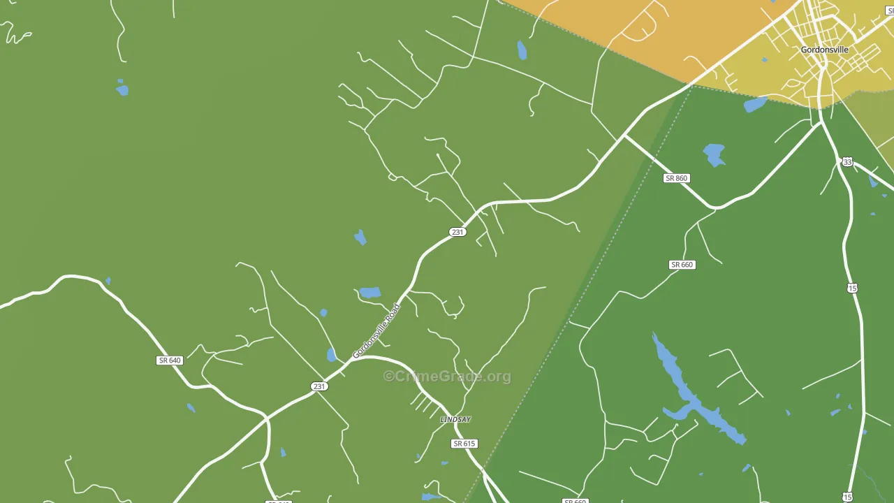 Lindsay, VA Map of Theft Rates