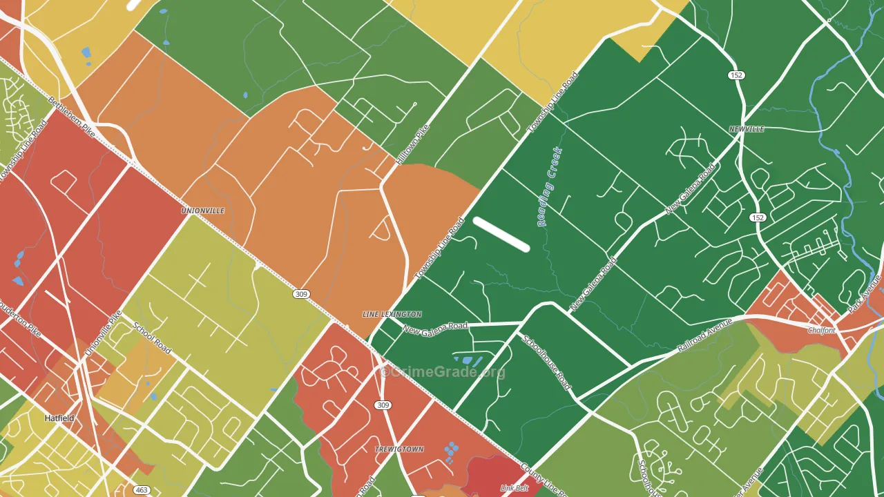 Line Lexington, PA Map of Theft Rates