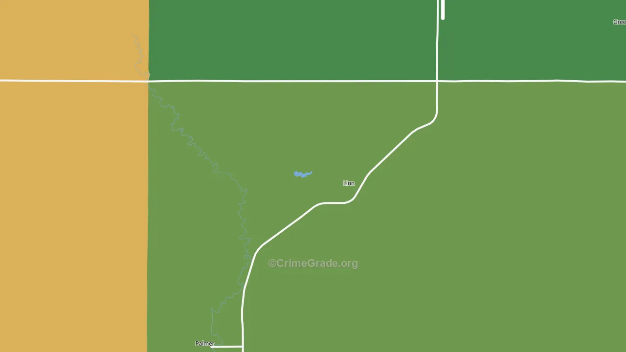 Linn, KS Map of Theft Rates