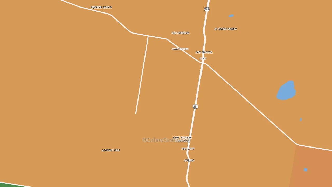 Linn, TX Map of Theft Rates