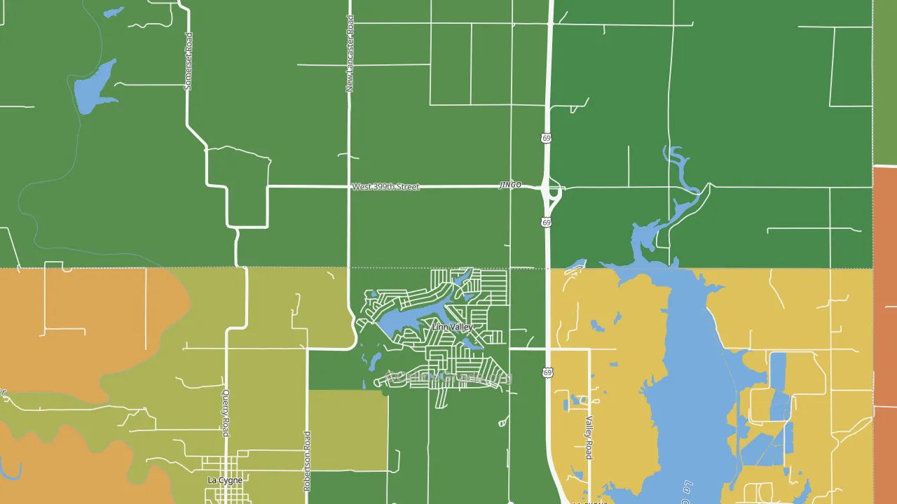 Linn Valley, KS Map of Theft Rates