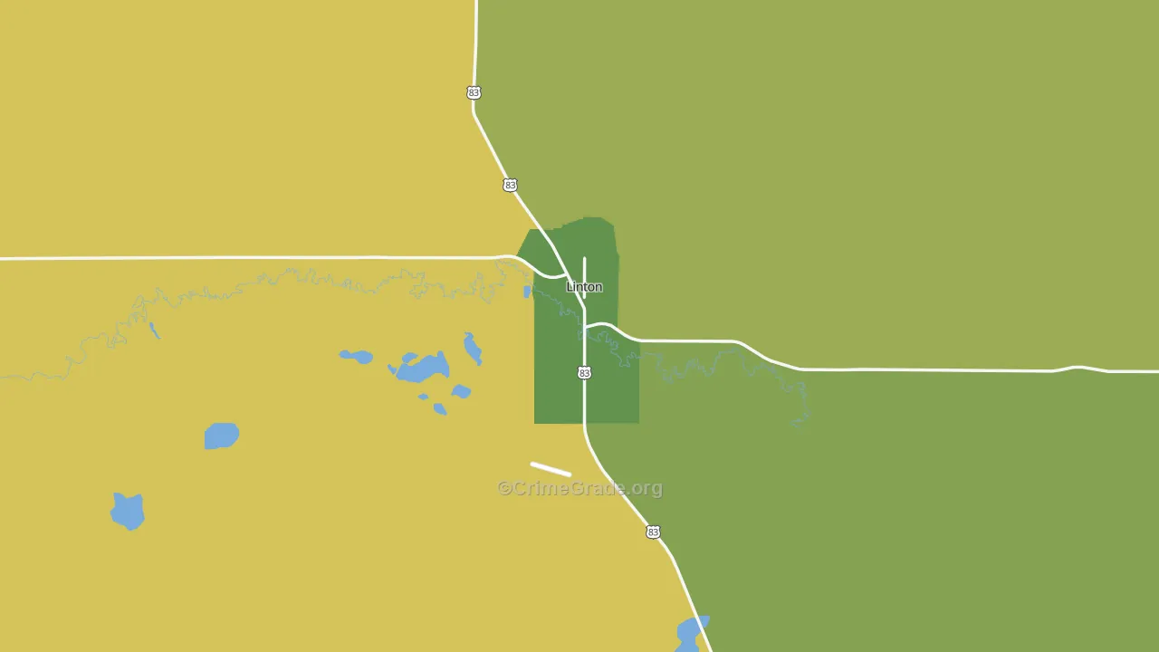 Linton, ND Map of Theft Rates