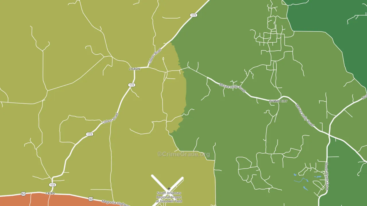 Lisbon, AR Map of Theft Rates