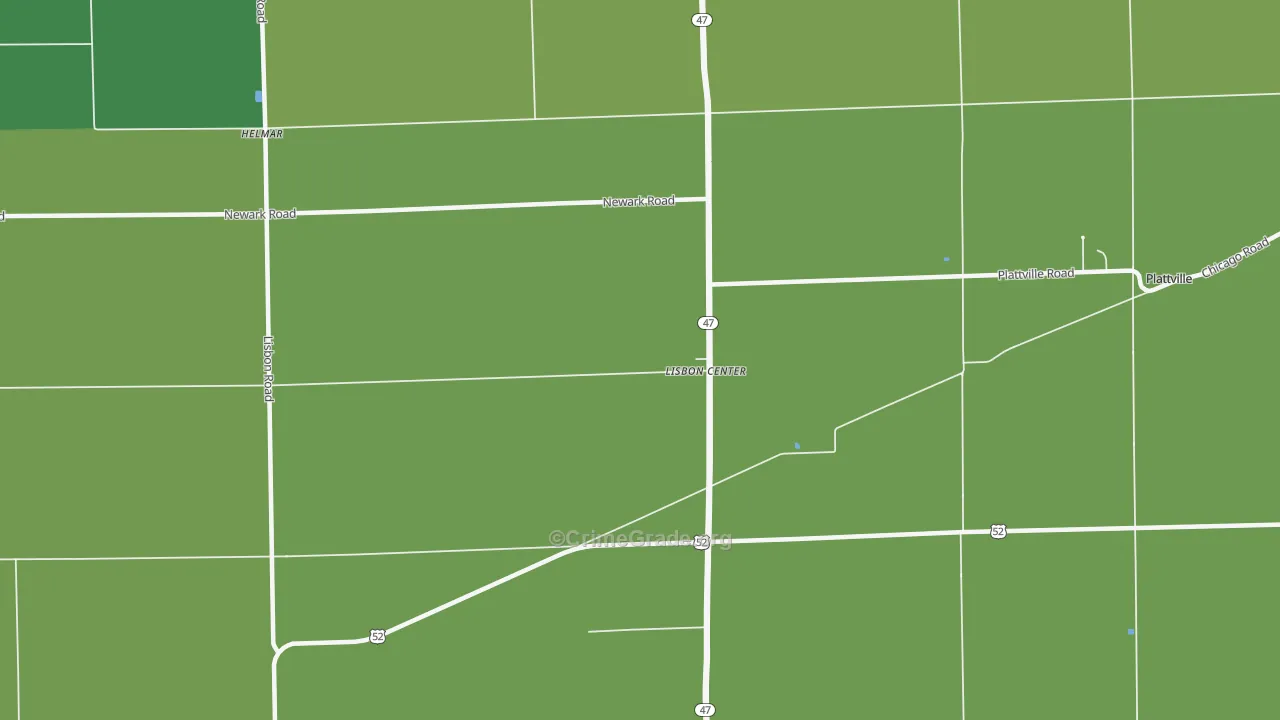 Lisbon Center, IL Map of Theft Rates