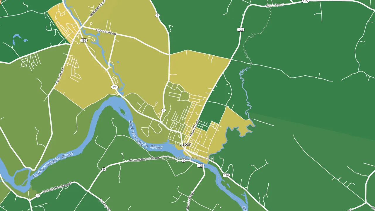 Lisbon Falls, ME Map of Theft Rates
