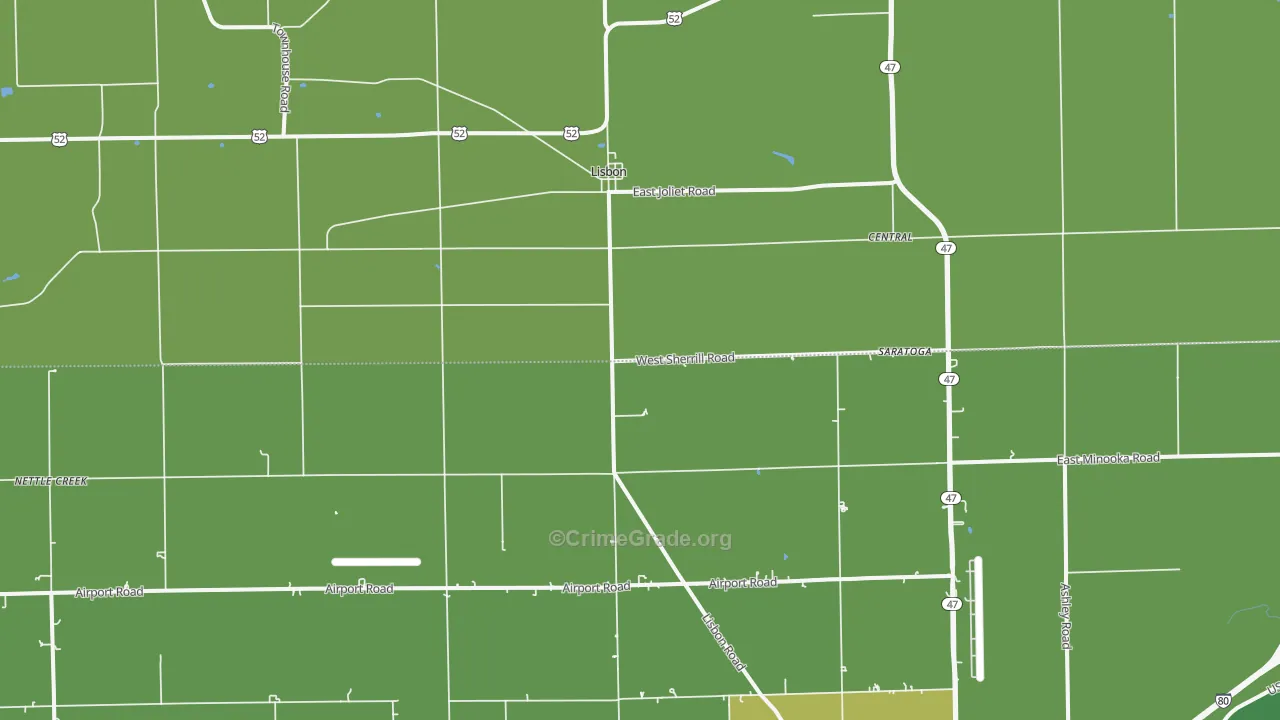 Lisbon, IL Map of Theft Rates