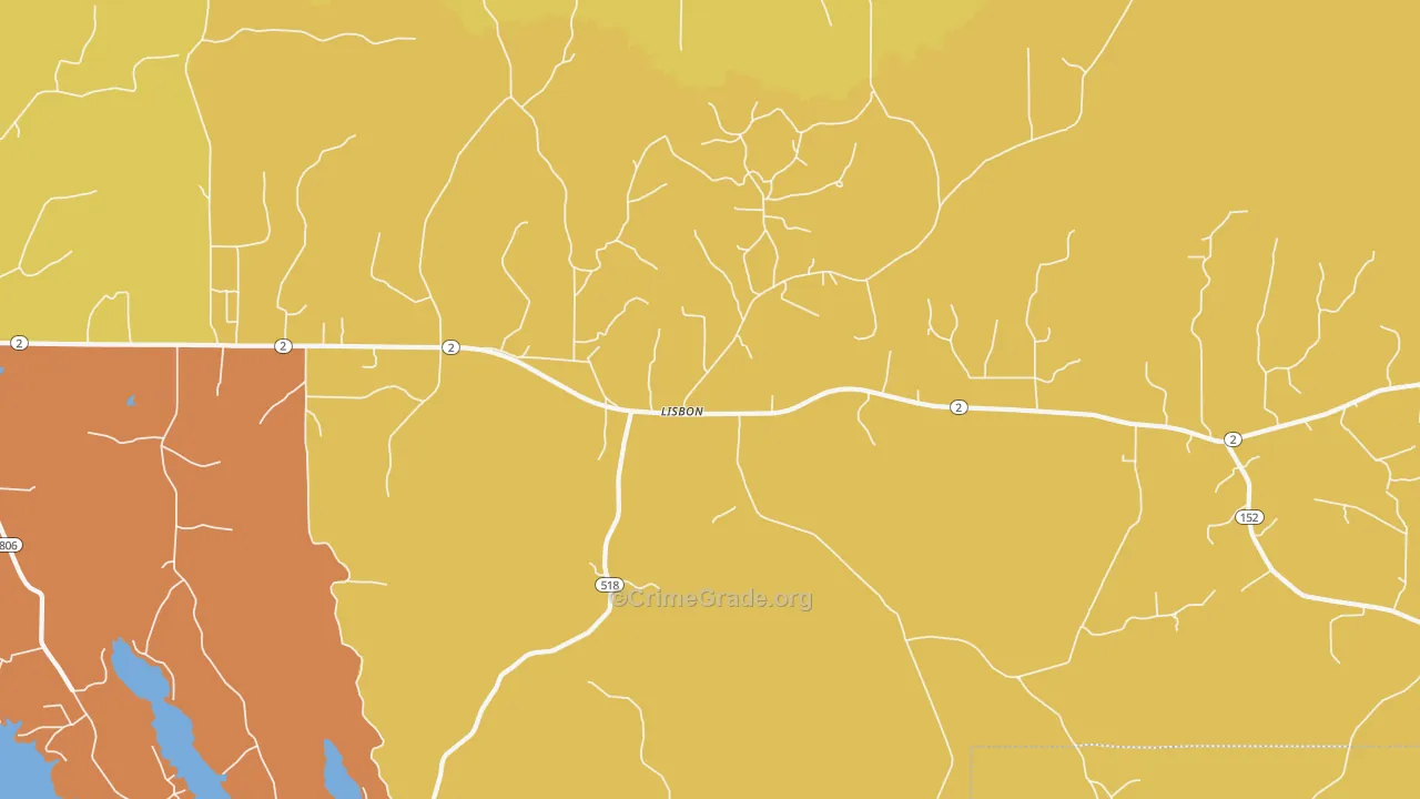 Lisbon, LA Map of Theft Rates