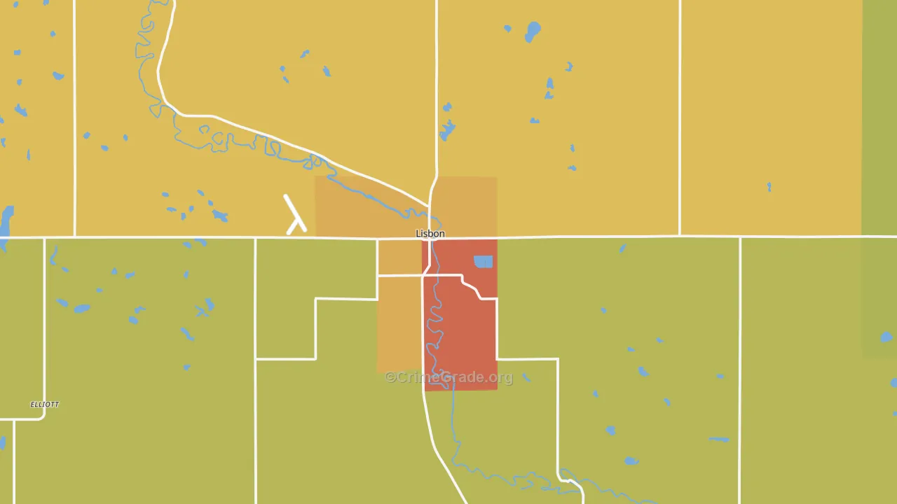 Lisbon, ND Map of Theft Rates