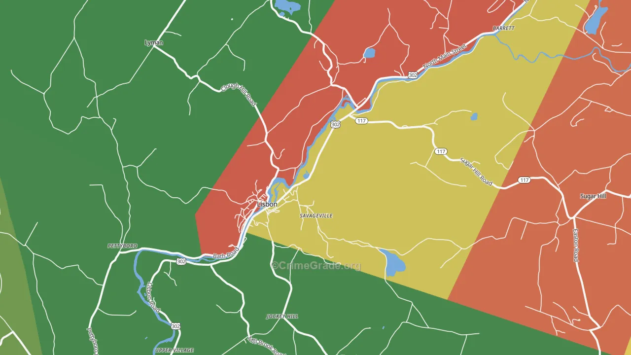 Lisbon, NH Map of Theft Rates