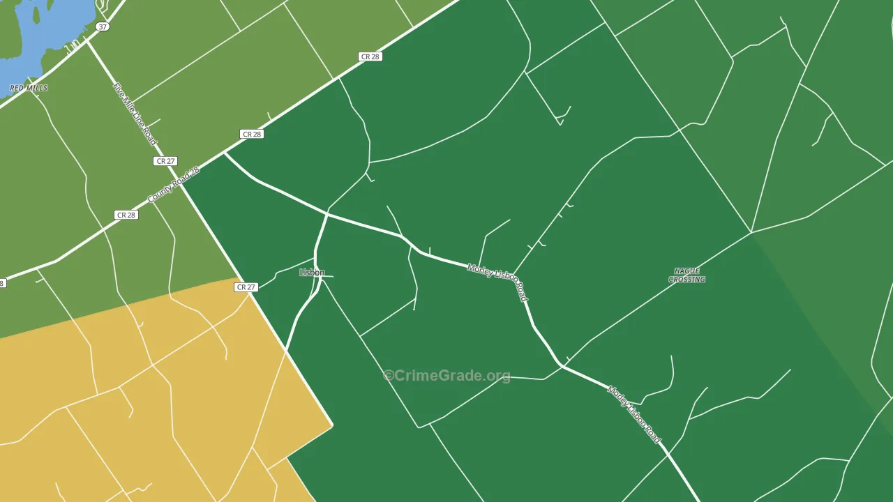 Lisbon, NY Map of Theft Rates