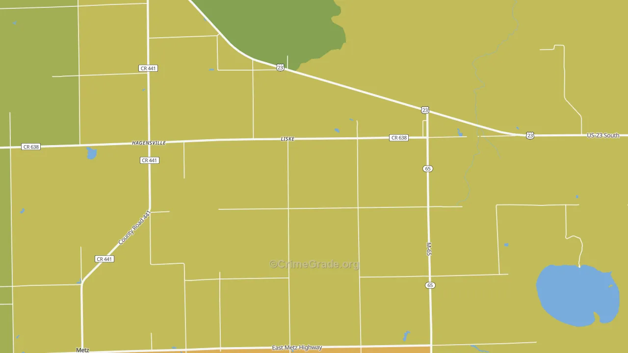 Liske, MI Map of Theft Rates