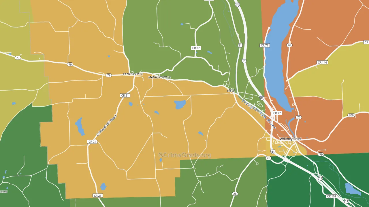 Lisle, NY Map of Theft Rates