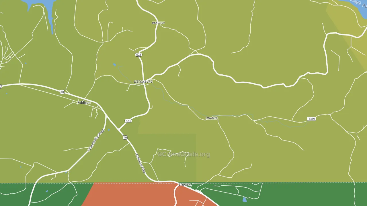 Listonburg, PA Map of Theft Rates