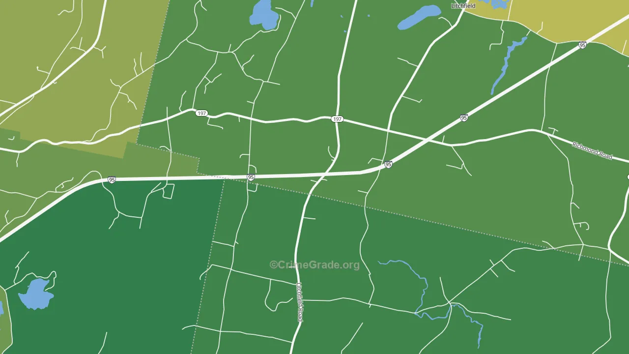 Litchfield Corners, ME Map of Theft Rates