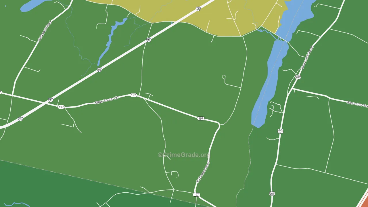 Litchfield Plains, ME Map of Theft Rates