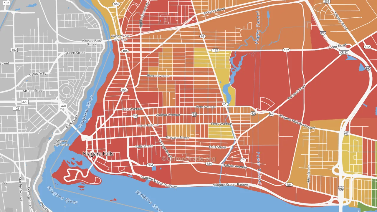 Litte Italy, Niagara Falls, NY Map of Theft Rates