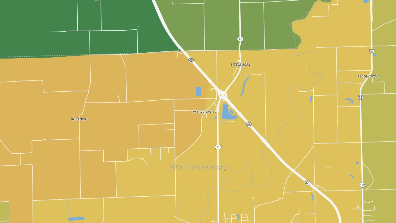Little Acre, IN Map of Theft Rates