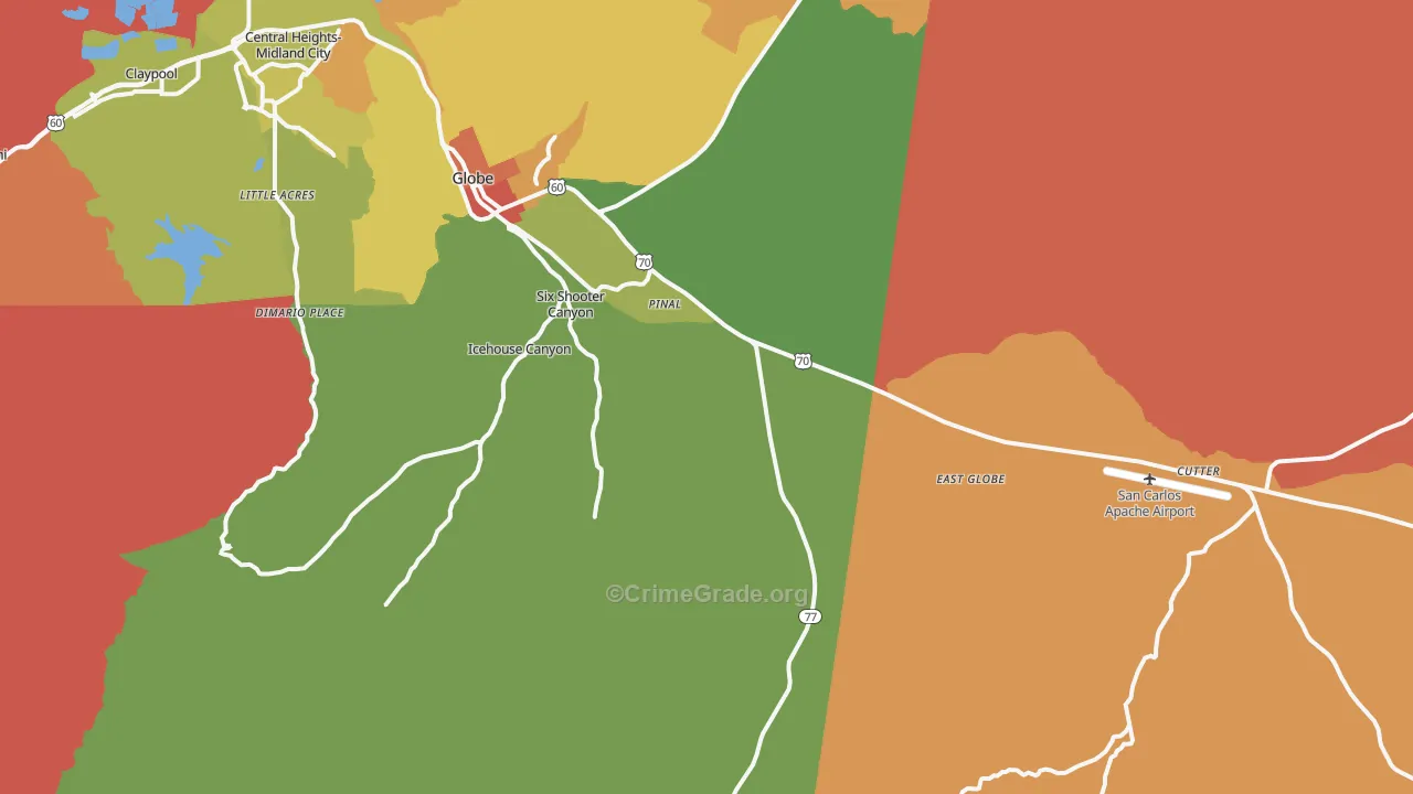 Little Acres, AZ Map of Theft Rates