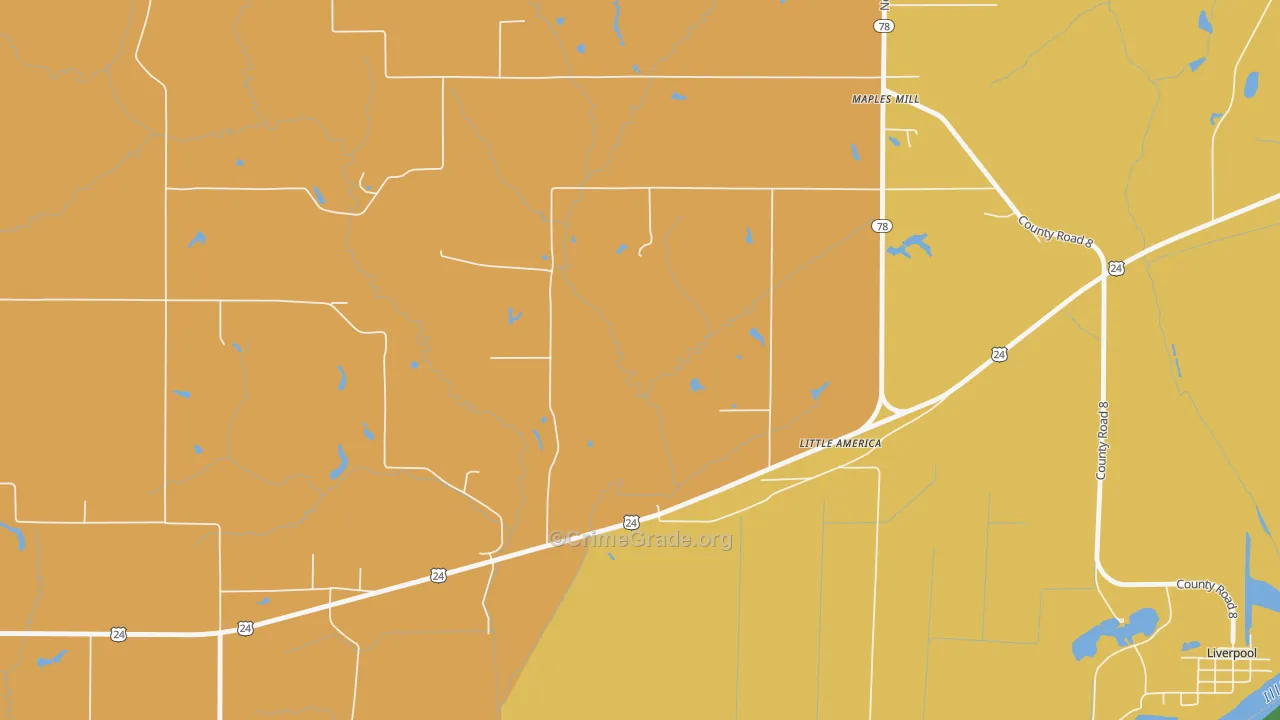 Little America, IL Map of Theft Rates