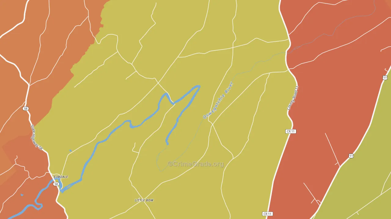 Little Bow, NY Map of Theft Rates