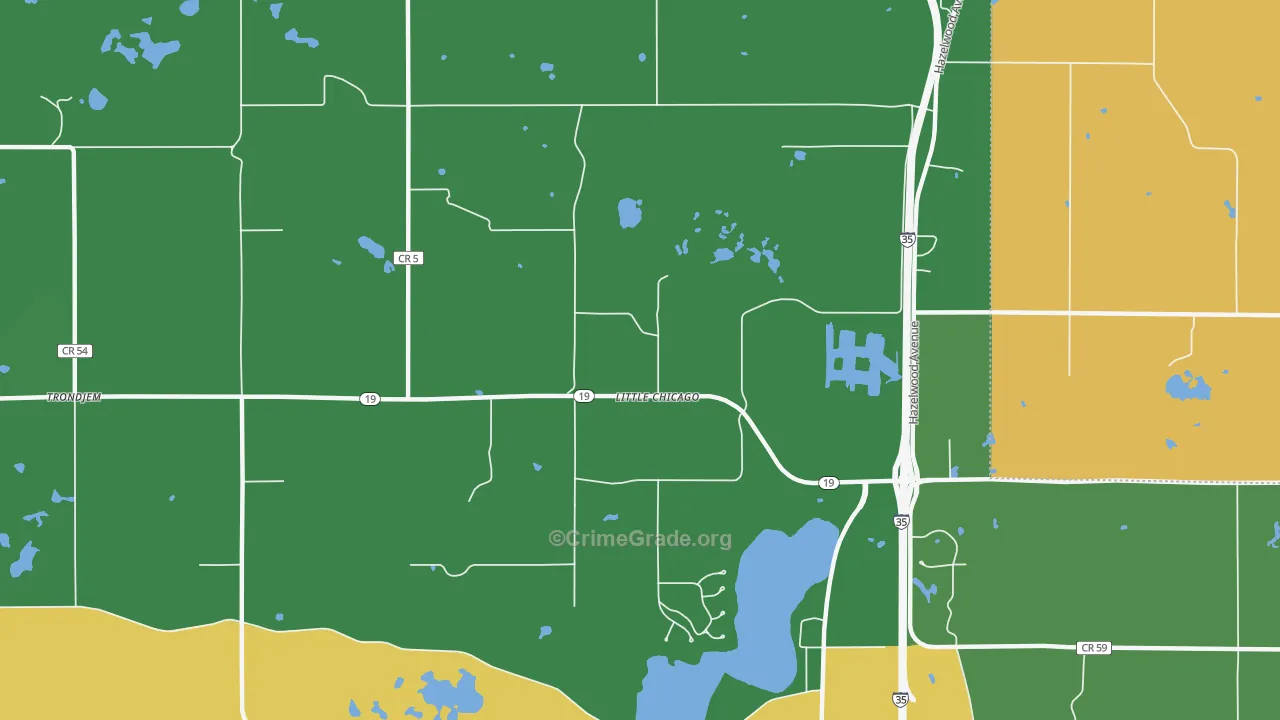 Little Chicago, MN Map of Theft Rates