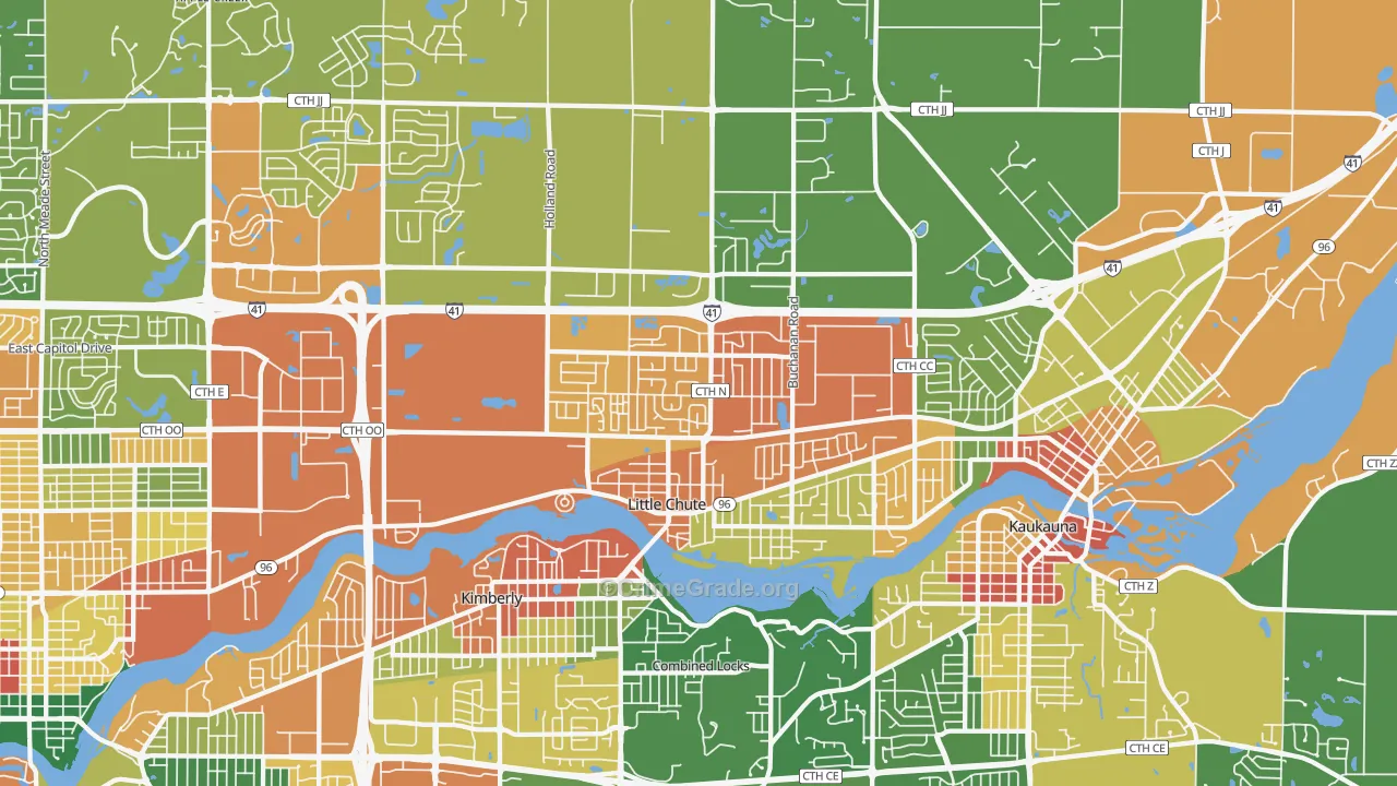 Little Chute, WI Map of Theft Rates