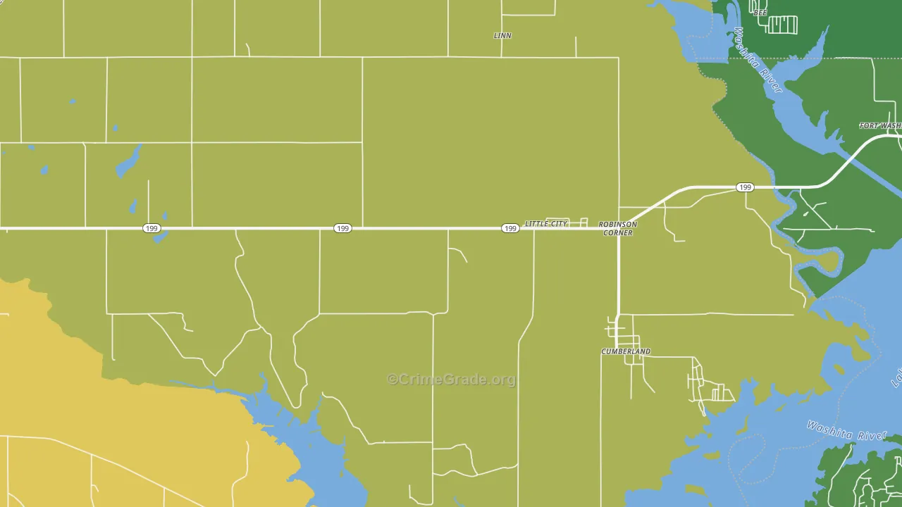 Little City, OK Map of Theft Rates