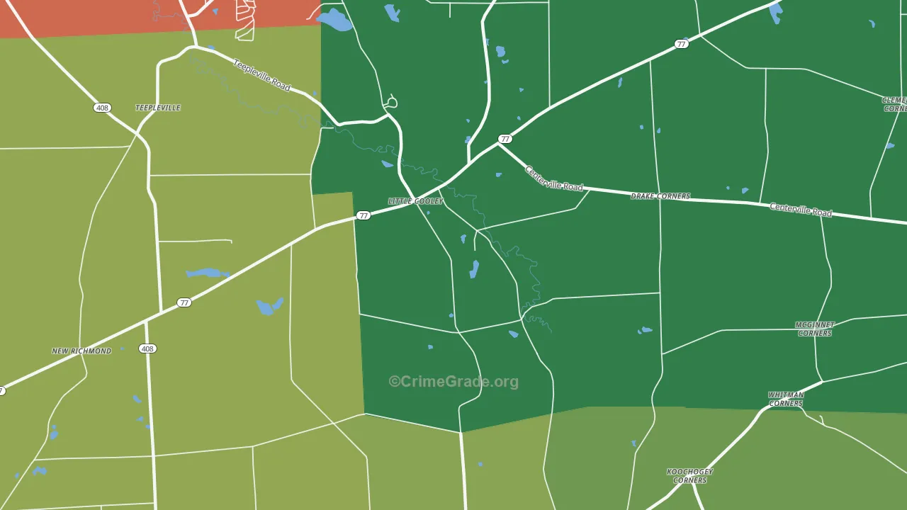 Little Cooley, PA Map of Theft Rates