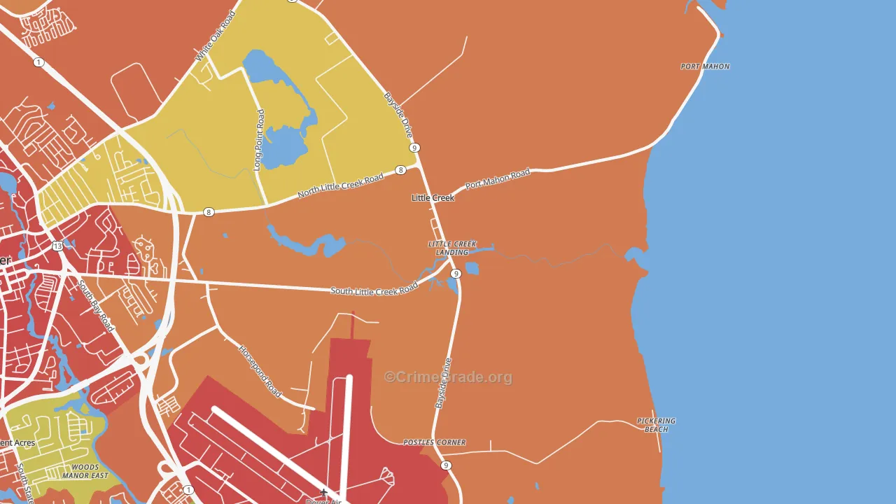 Little Creek, DE Map of Theft Rates