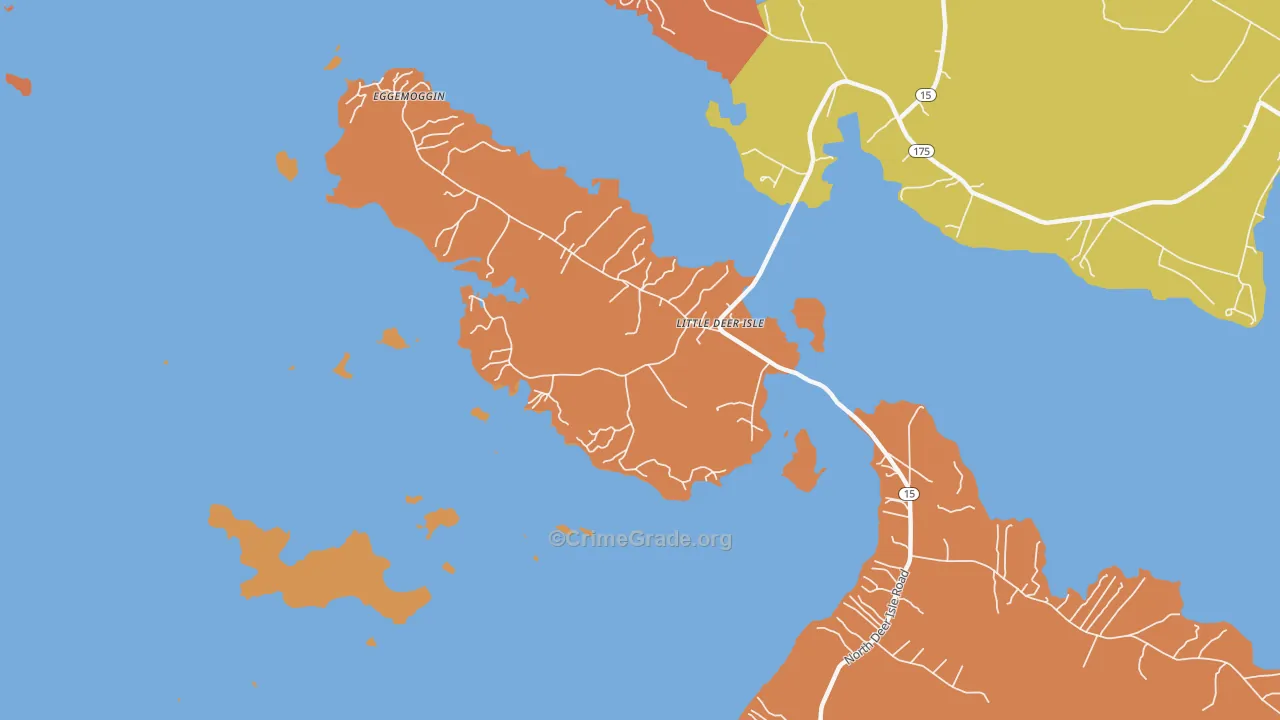 Little Deer Isle, ME Map of Theft Rates