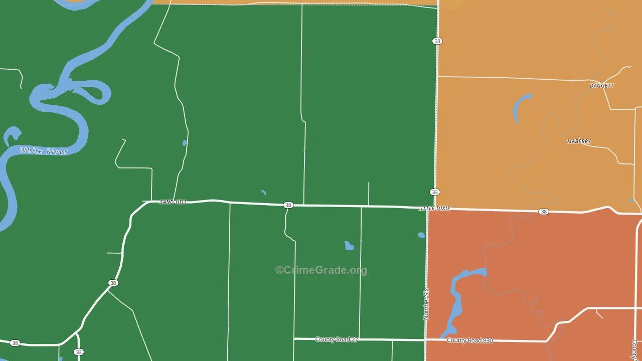 Little Dixie, AR Map of Theft Rates