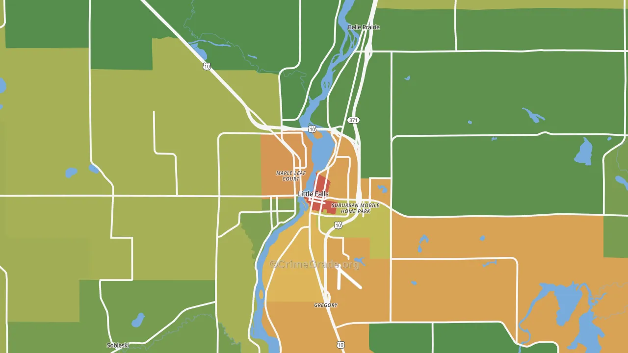 Little Falls, MN Map of Theft Rates