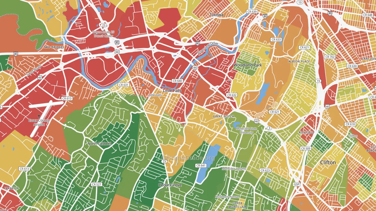 Little Falls, NJ Map of Theft Rates