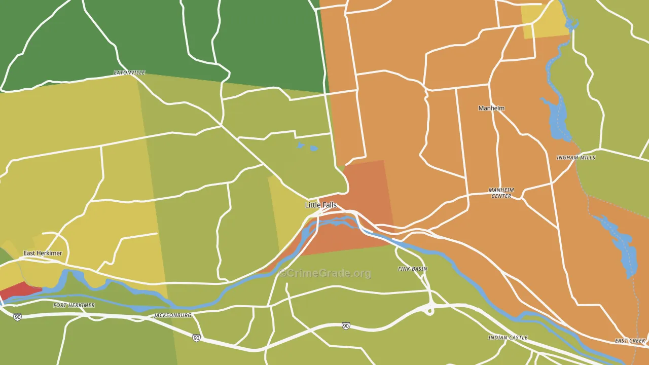 Little Falls, NY Map of Theft Rates