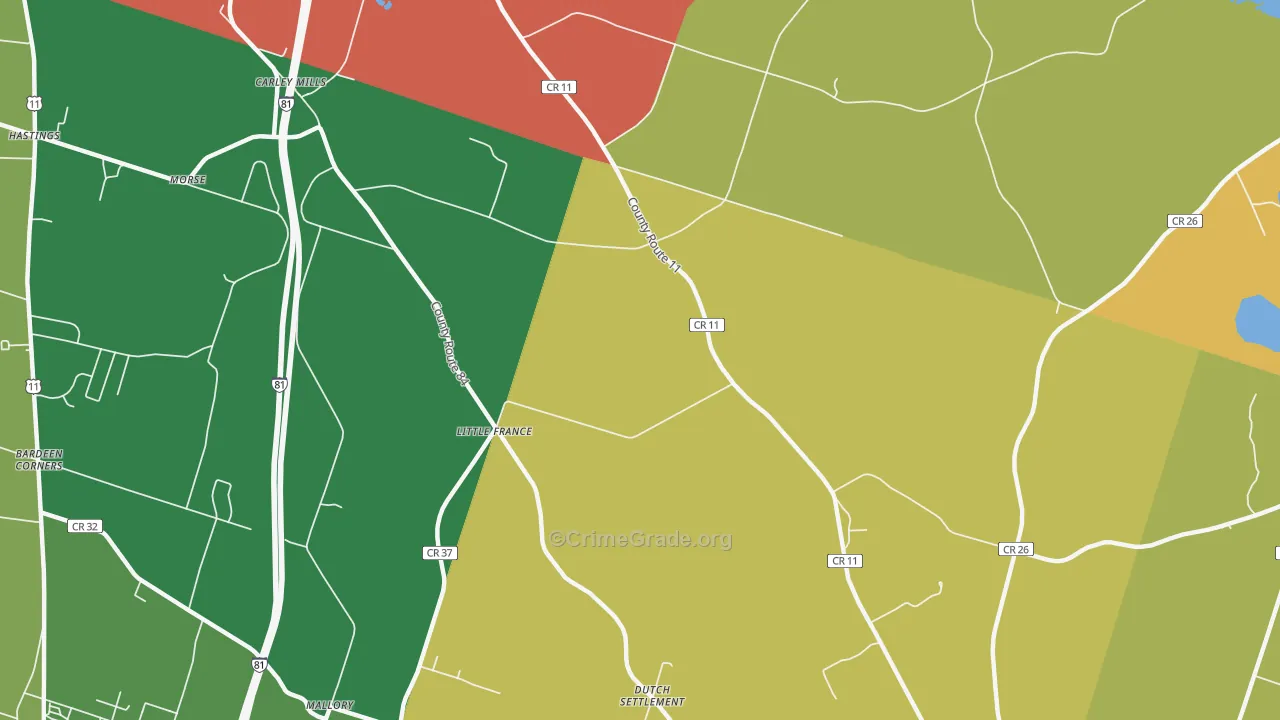 Little France, NY Map of Theft Rates