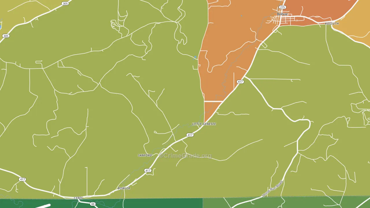 Little Genesee, NY Map of Theft Rates