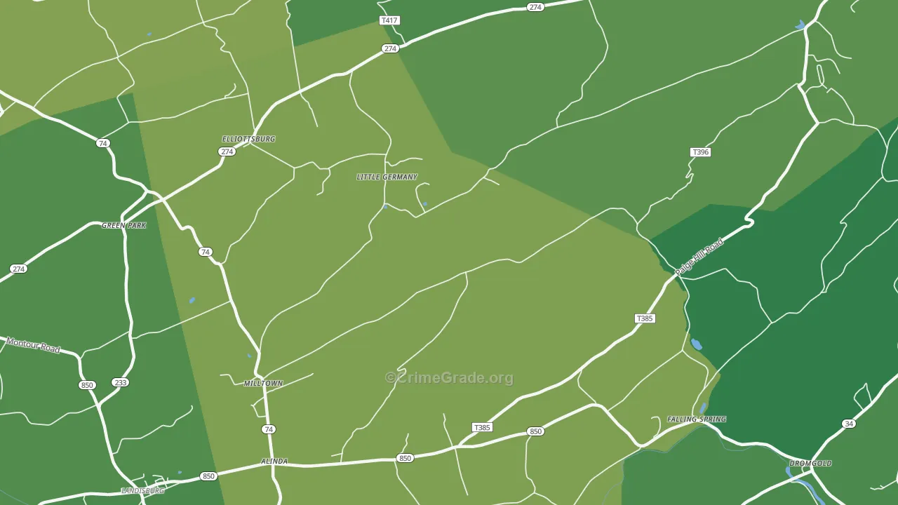 Little Germany, PA Map of Theft Rates