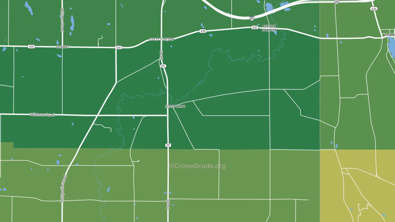 Little Hope, PA Map of Theft Rates