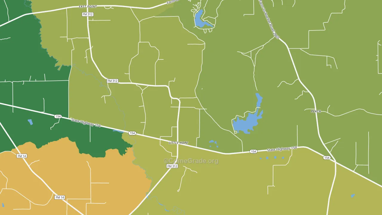 Little Hope, TX Map of Theft Rates