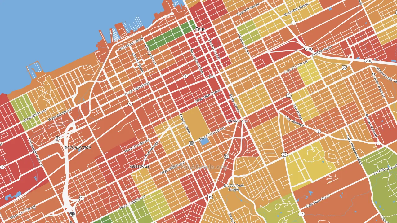 Little Italy, Erie, PA Map of Theft Rates
